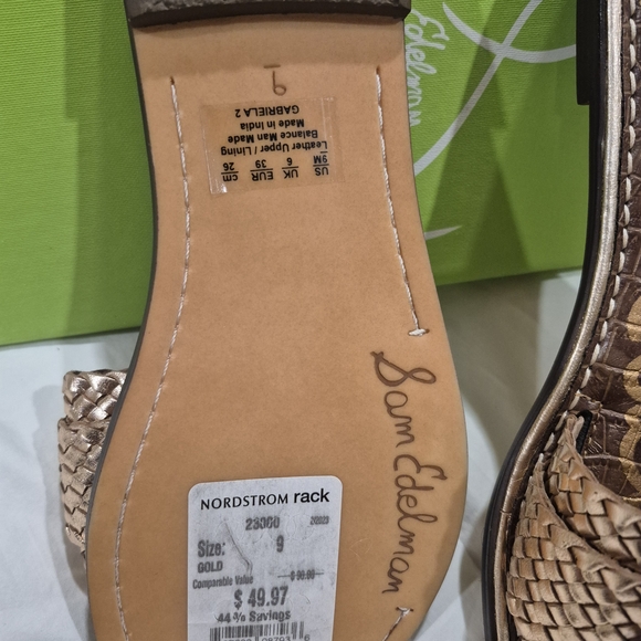 Sam Edelman Golden Woven Buckle Sandals - Picture 2 of 2